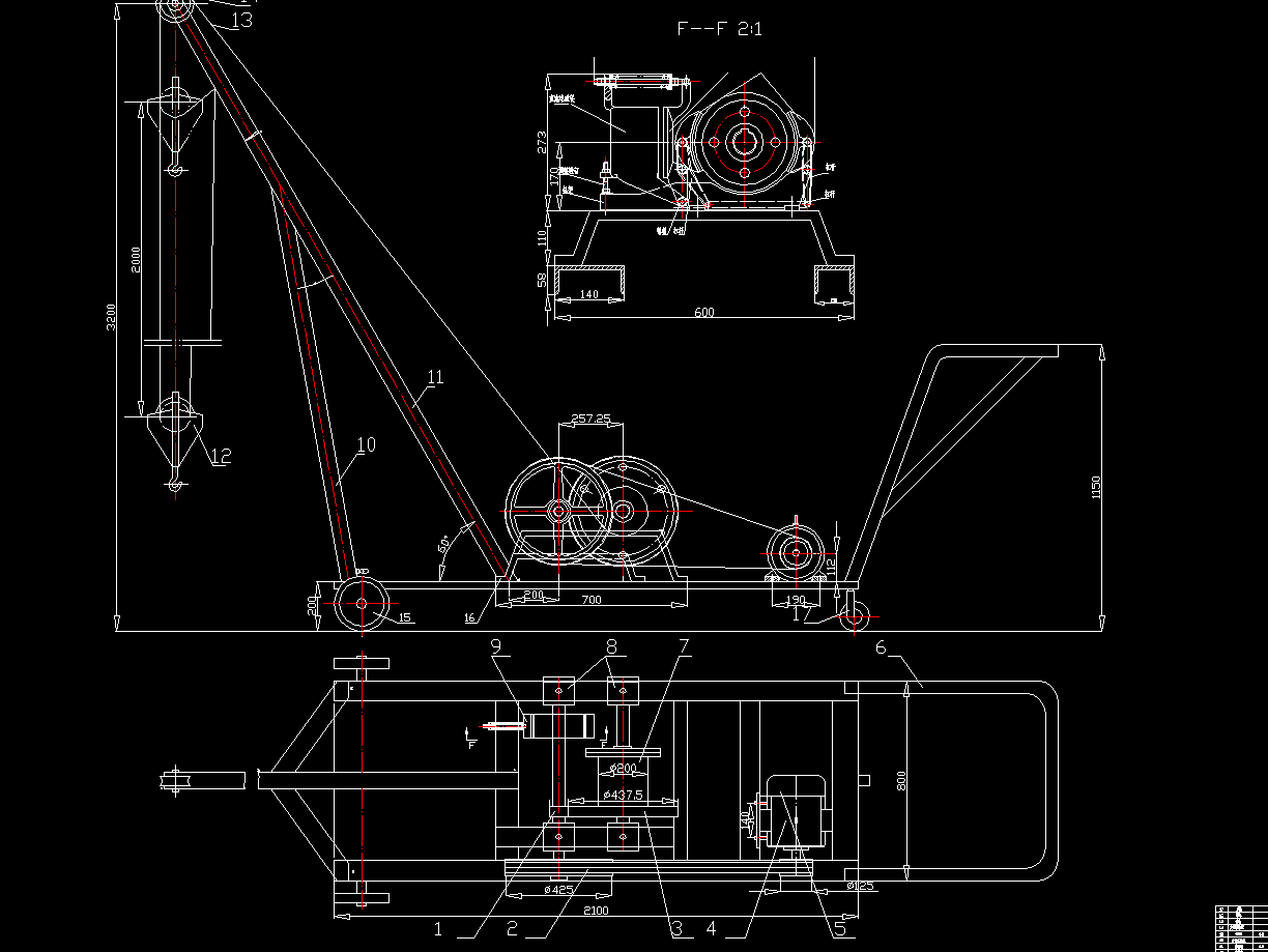 简易吊车设计2d图机械素材