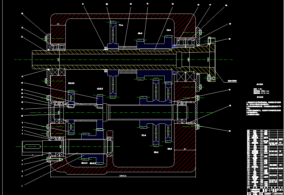 nc机床无级变速二级主传动系统设计2d图机械cad素材
