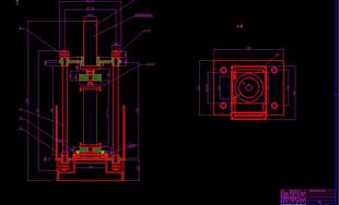 机车减震弹簧拆装用10吨四立柱压力机的设计2D图机械CAD图纸