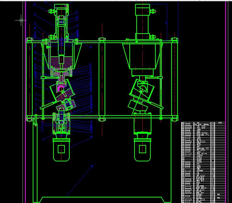 人工髋关节模拟试验机机械传动部分的研制设计2D图机械CAD图纸
