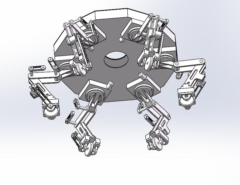 六足机器人的设计含三维含二维2d图机械cad 说明素材