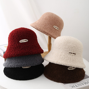 大头围帽子女冬季新款高品质渔夫帽显脸小水桶帽大脸圆脸保暖盆帽