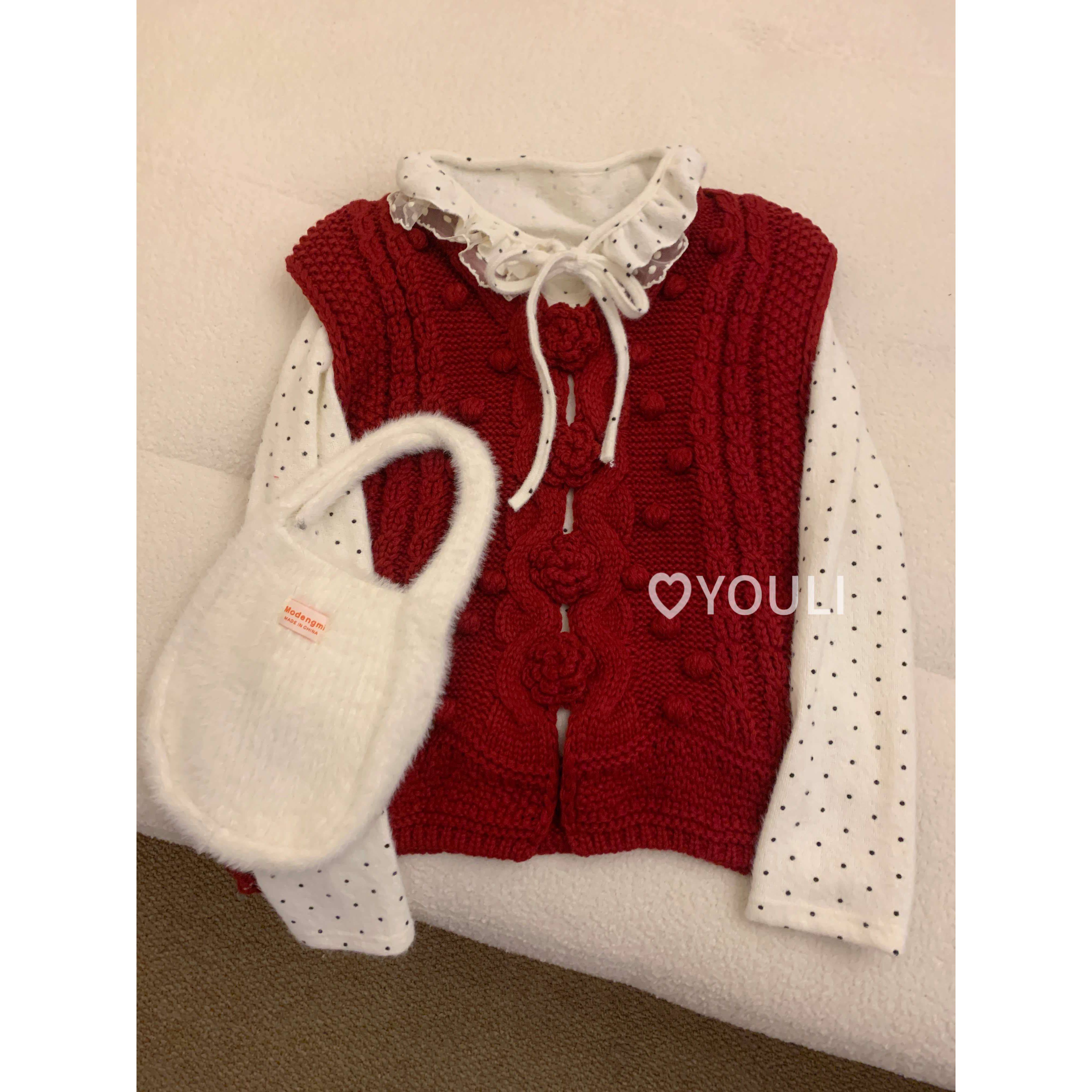 YOULI尤梨韩系复古提花针织马甲重工百搭洋气背心针织马夹,女装/女士精品,毛针织衫,淘宝优惠券,粉丝福利购,淘宝优惠卷