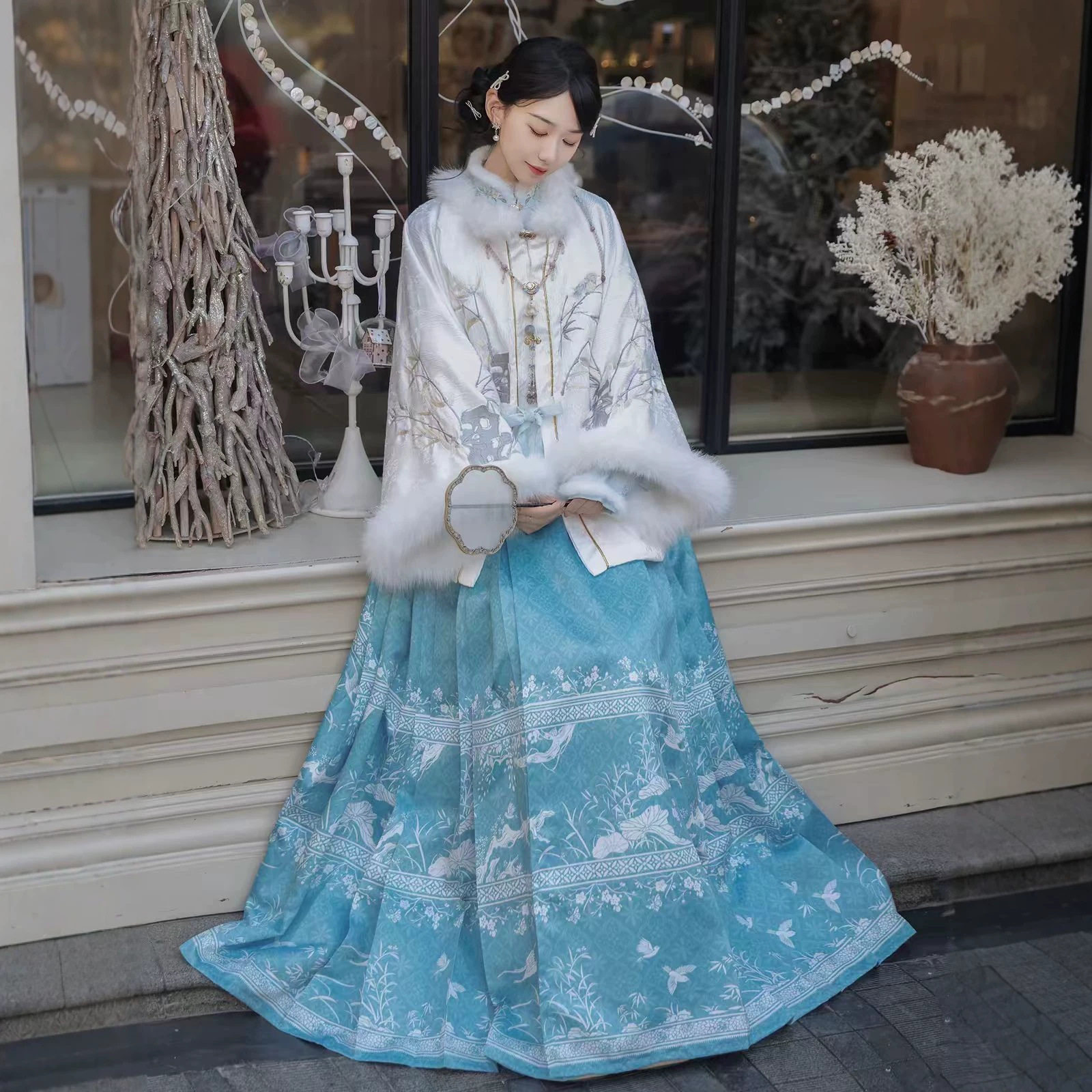 新款汉服砚雪竹女成人冬装明制昭汉服套装