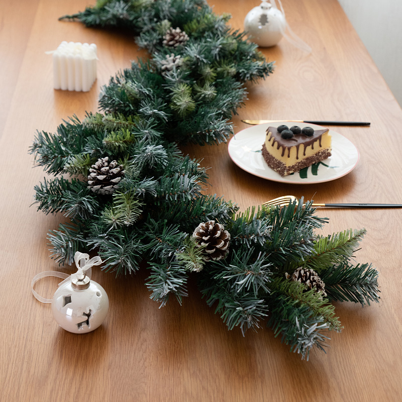 北欧圣诞加密桌面装饰藤条