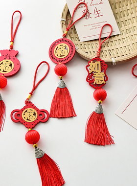 诺琪新年春节马年礼物盆景树木质挂饰玄关双色木牌商场布置挂件