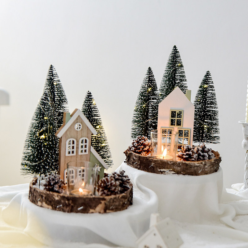 NUCHI/诺琪圣诞烛台摆件小场景