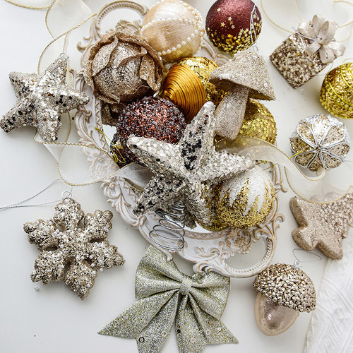 诺琪 圣诞节装饰品圣诞球吊球彩绘球圣诞树挂饰彩球diy配件布置