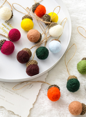 诺琪 圣诞节装饰品羊毛毡小松果橡果diy装饰圣诞树装饰花环配件