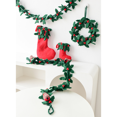 诺琪 圣诞节装饰品圣诞花环红果串圣诞袜圣诞树挂件场景布置装扮