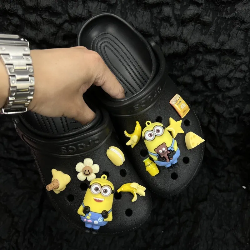 夏日蕉友派对小黄人系列鞋配饰夏天绝配冰淇淋剥皮香蕉鞋花鞋扣