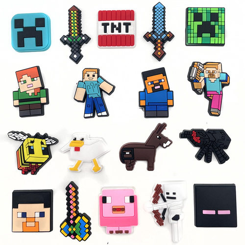 我的世界minecraft洞洞鞋鞋花鞋扣crocs配饰游戏diy装饰扣配件