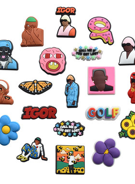 crocs鞋花鞋扣男洞洞鞋配饰复古美式欧美kanye嘻哈说唱Tyler配件