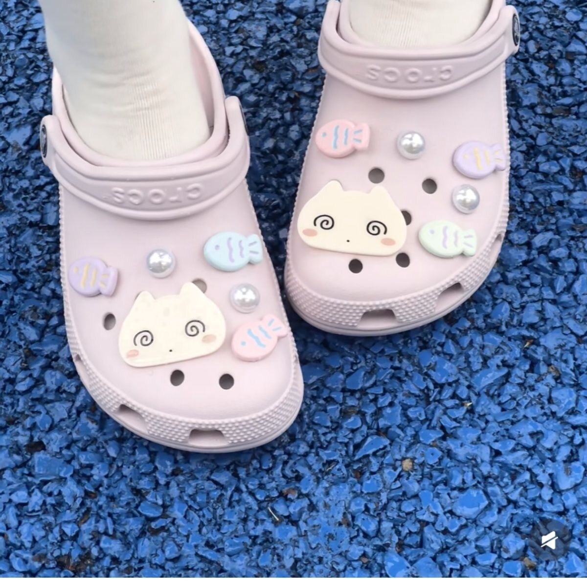 原创晕晕猫萌可爱洞洞鞋配饰crocs鞋花卡通小鱼鞋扣diy装饰扣少女