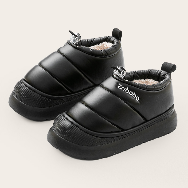 儿童棉鞋冬季男女童家居室内保暖厚底鞋小孩中大童户外穿防水棉鞋