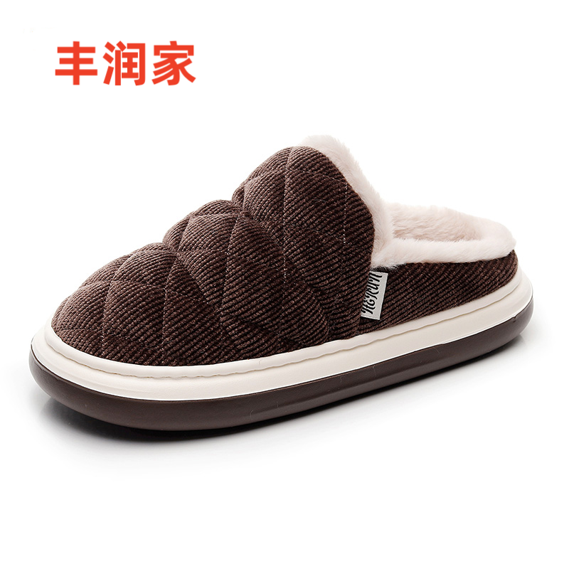 棉拖鞋女士冬季新款家居厚底防滑