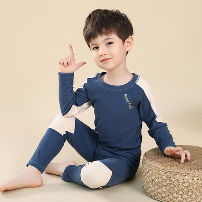 男童德绒内衣套无骨加绒加厚全棉