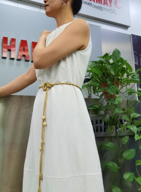 梅子编吧波西米亚风串珠腰链编织腰带腰间配饰百搭装饰配裙子
