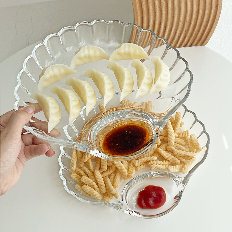 透明玻璃饺子盘创意沙拉碗水果盘
