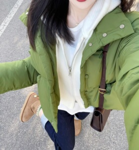 立领加厚短款羽绒棉服女冬季设计感小众