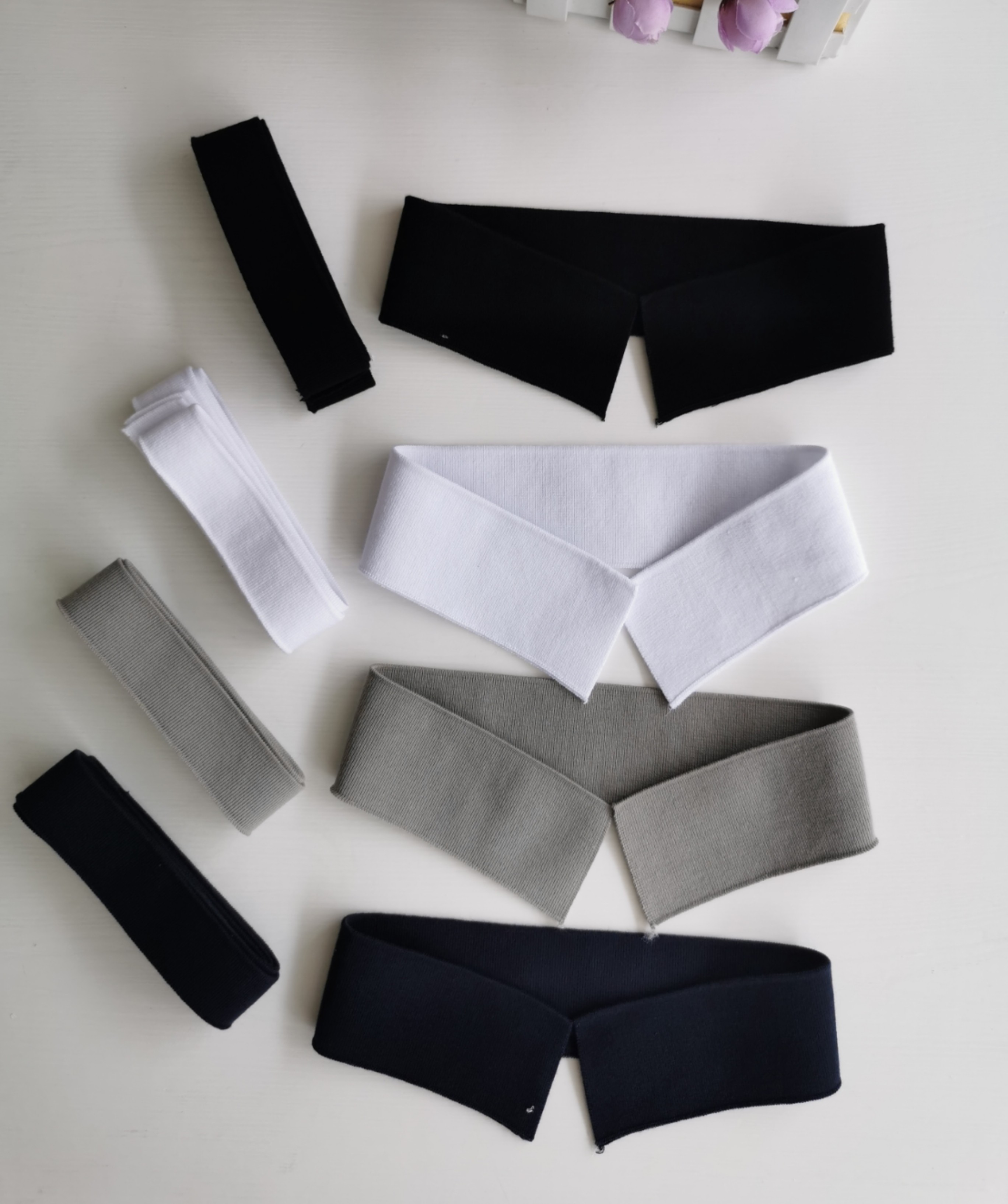 现货亲子条纹polo衫领子T恤袖口1*1螺纹辅料横机保罗衫翻领针织罗