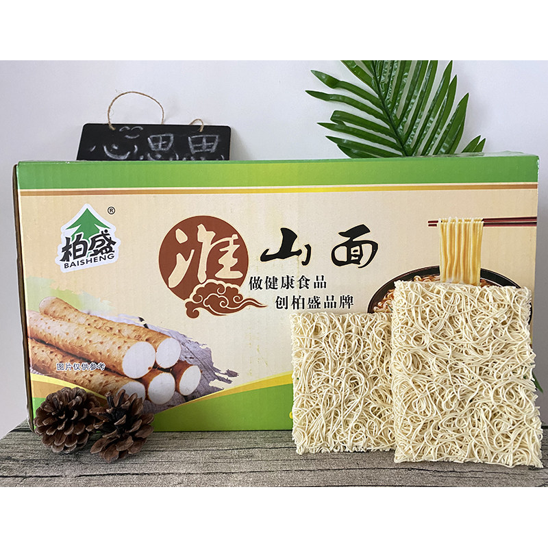 柏盛淮山面山药面整箱4kg 韶关特产非油炸粗粮面条素菜蔬菜面饼
