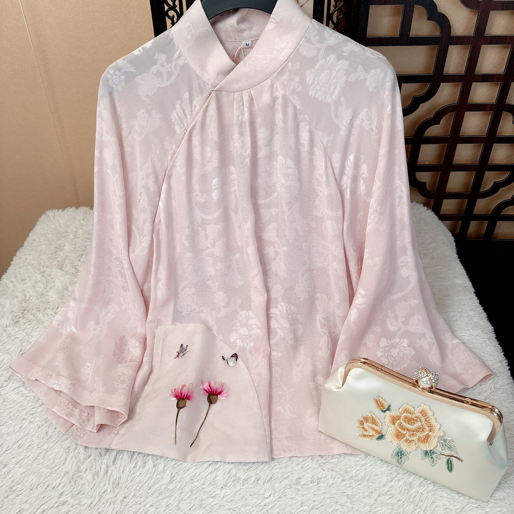 直播间专拍新中式女装2024春秋夏季罗衣国风苏罗小衫上衣高级定制