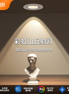 2025新款彩虹双眼皮射灯嵌入式75mmled客厅家用小山丘防眩超薄灯