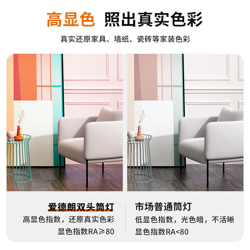 筒灯led斗胆灯双头嵌入式方形格栅吊顶家用双眼孔灯射灯过道客厅,家装灯饰光源,嵌入式筒灯,淘宝优惠券,粉丝福利购,淘宝优惠卷