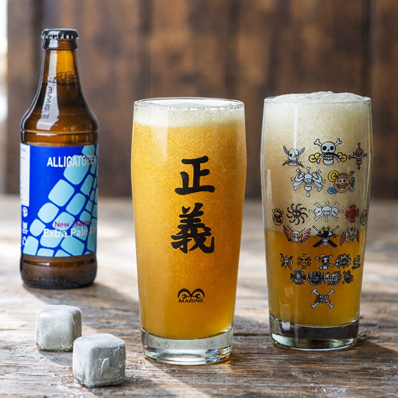 海贼王玻璃杯ins个性卡通精酿啤酒杯