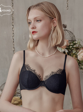 BOTHYOUNG宝诗嫣蕾丝内衣女性感薄款文胸套装法式bralette小胸罩