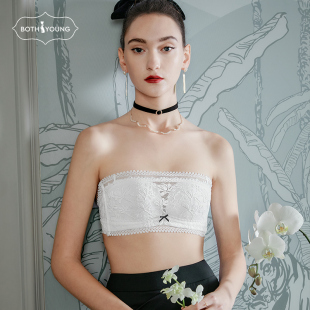 蕾丝胸罩女 文胸无钢圈防滑美背法式 宝诗嫣内衣女抹胸裹胸夏季 薄款
