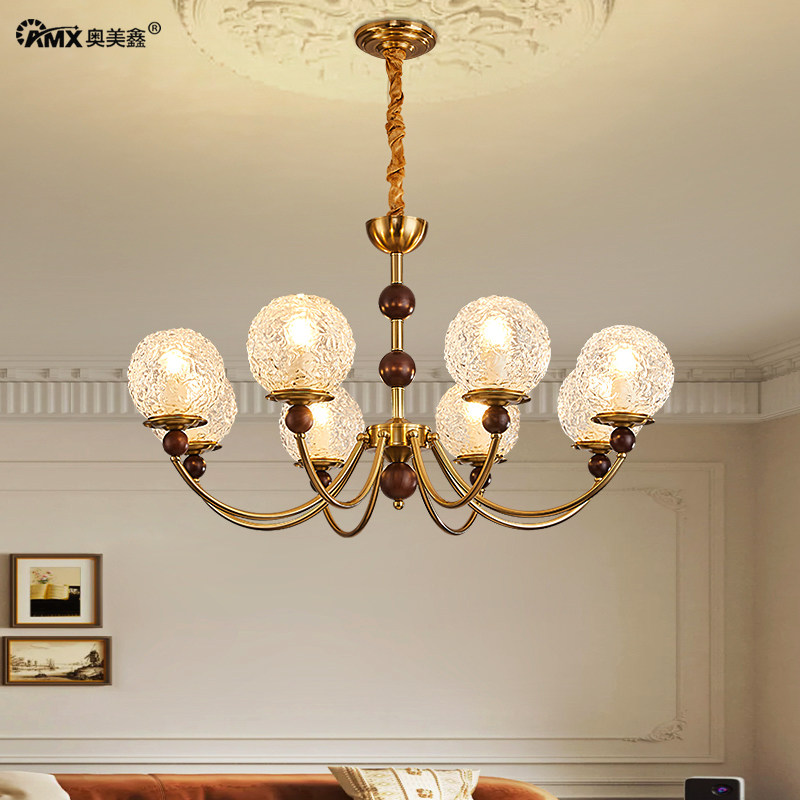 美式客厅吊灯中古风2024新款法式复古卧室