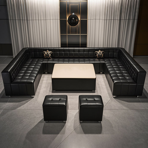 KTV沙发实木框架加厚防烫油蜡皮