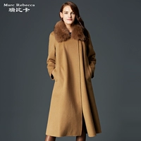 Áo khoác mùa đông mới của Rebica, bím tóc, cổ áo lông thú, áo khoác len hai mặt, phần dài nữ - Áo len lót đôi áo khoác nữ mùa đông