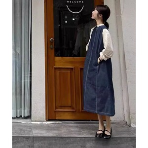 【现货+送运费险】秋2023新品时尚高级感显瘦遮肉牛仔连衣裙套装