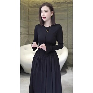【现货+送运费险】秋2023新款女装高级超好看气质打底内搭连衣裙