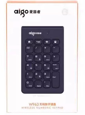 爱国者W963无线数字键盘数字迷你无线简约黑色USB财务键盘工厂促