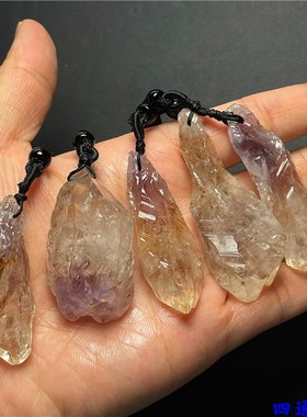 吊坠天然超七三轮骨干水晶原矿