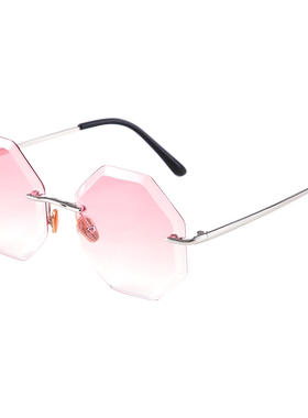 墨镜无框多边形ins韩版太阳眼镜