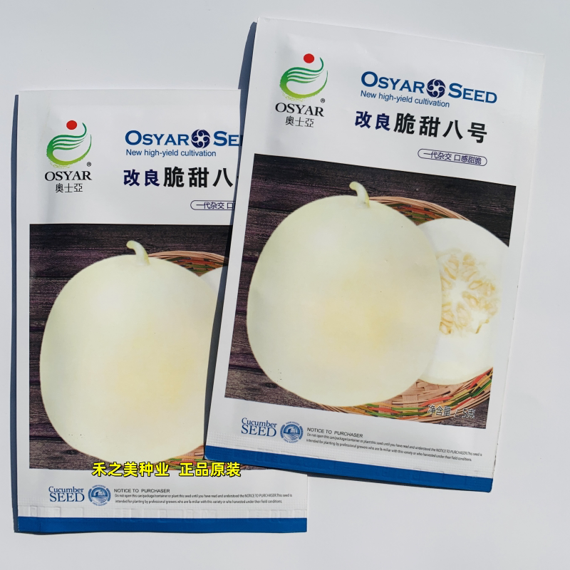 奥士亚脆甜十六甜瓜种子白皮脆甜薄皮高产杂交春秋播甜瓜籽耐储存