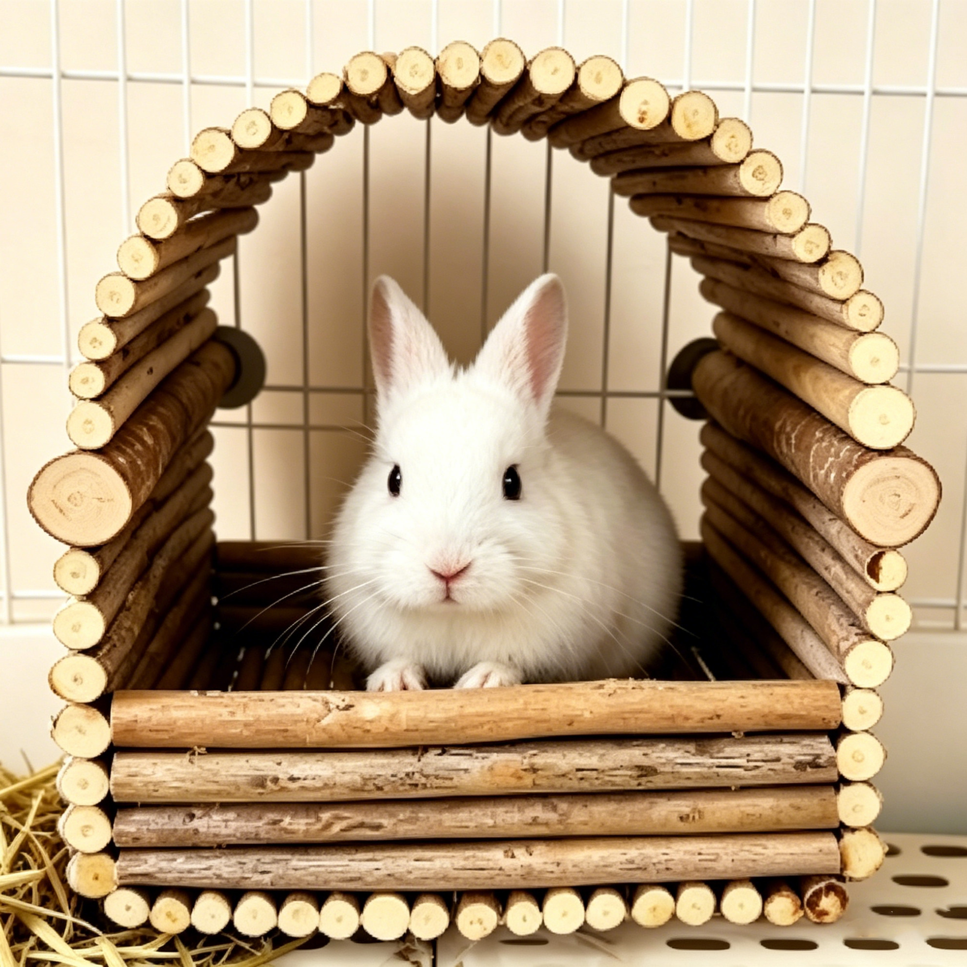 宠物兔子躲避屋玩具木屋龙猫松鼠仓鼠豚鼠磨牙解闷天然环保手工窝