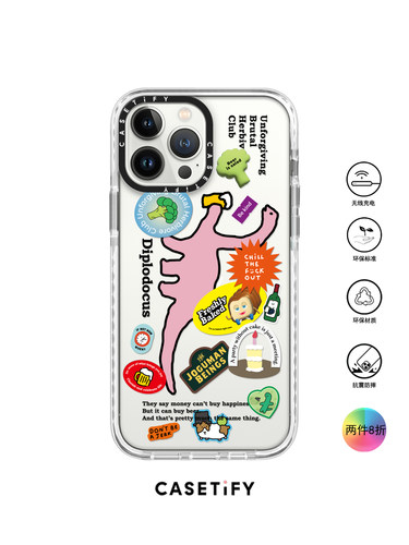 香港代购Casetify Diplodocus贴纸适用iPhone15/14/13/12/11/ProMax手机壳