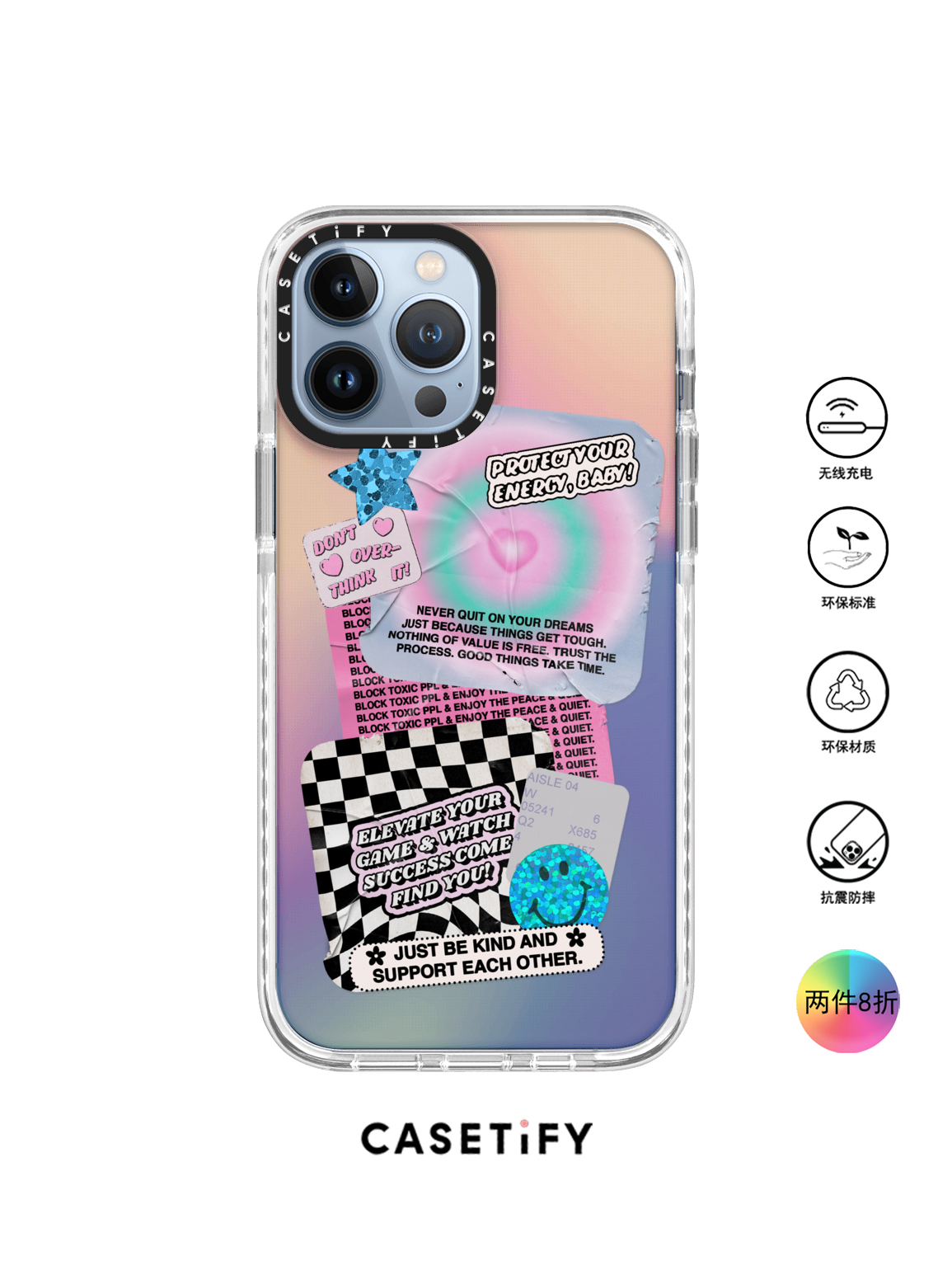 香港代购Casetify be kind经典贴纸适用iPhone14/13/12/Pro/Max