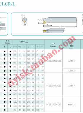 三韩刀杆 95°菱形内孔刀杆S20Q S25R S32S S40T S50U-SCLCR/L12B