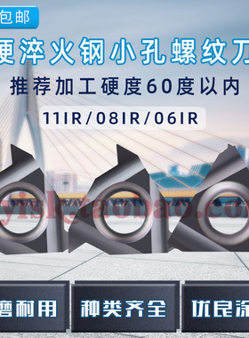 小孔径淬火钢螺纹车刀片硬钢挑丝刀粒11IR/08IR/06NR A60小牙刀片