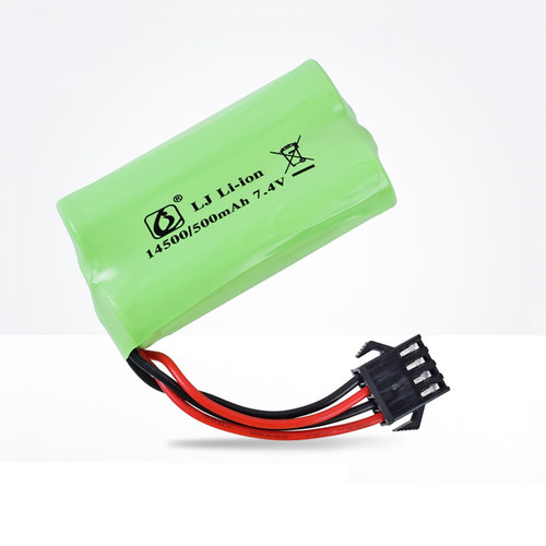 7.4v 500mAh SM4P 14500锂电池 遥控车电动连发吸水枪玩具充电器