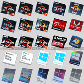 window1011 原装 笔记本标签 R9R7R5R3 CPU电脑贴纸 AMD Ryzen锐龙