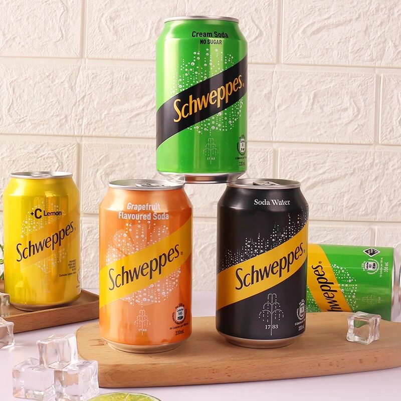 香港进口玉泉忌廉C柠檬汽水苏打水罐装碳酸气泡网红饮料330ml