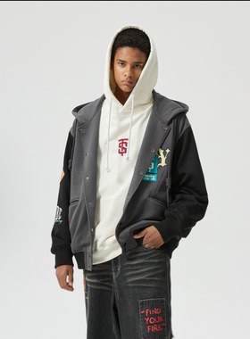 INXX Standby 撞色拼接设计贴布绣连帽卫衣 男女同款 XMD3100922